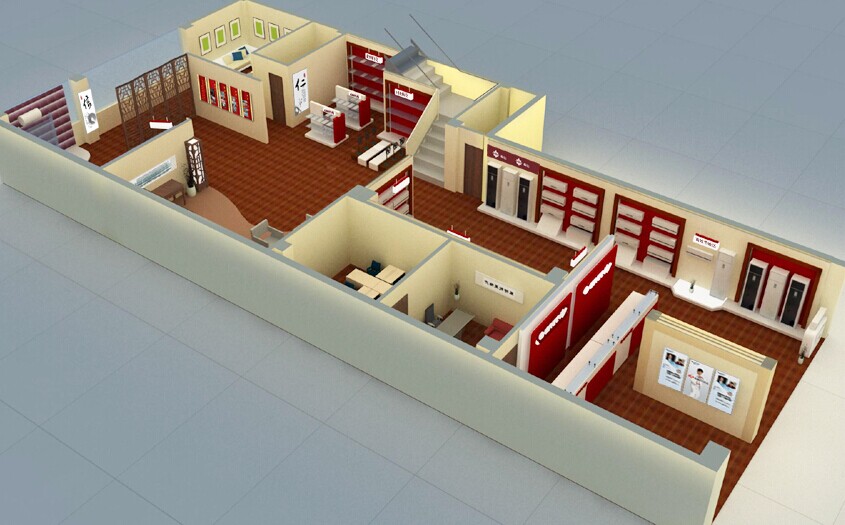 格力空調展廳裝修效果圖-電器賣場裝修效果圖