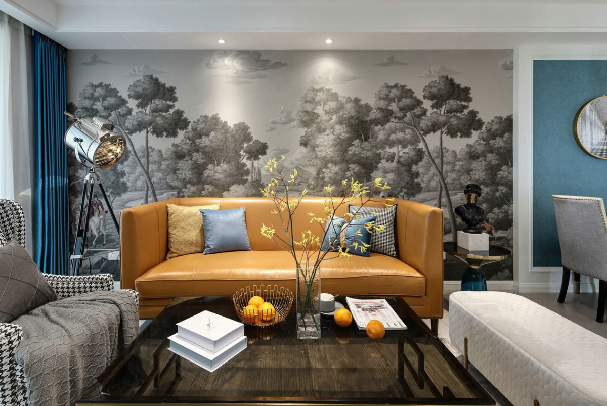 客廳無主燈沙發背景墻裝修設計案例